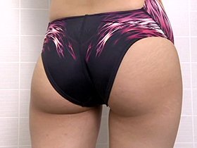 スイミングスクール通いで試着する競泳水着からハミ出る豊満な女体とデカ尻盗撮！6　サンプル画像09